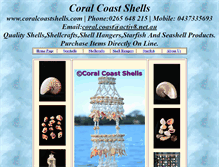 Tablet Screenshot of coralcoastshells.com